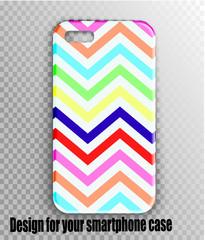 Fashionable and stylish accessories for gadgets. Vector mockup cover of the smartphone - geometry print