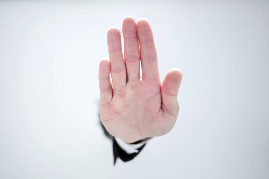 close up. businessman showing stop gesture
