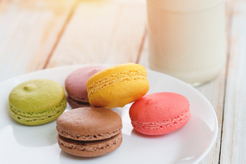 French macaron isolated on white background