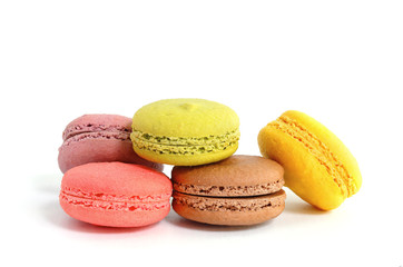 French macaron isolated on white background
