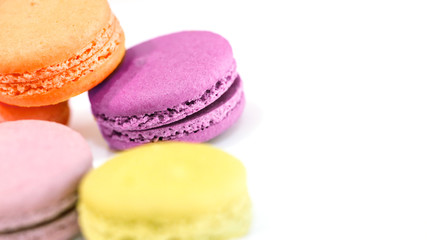 French macaron isolated on white background