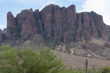 View of the Superstition Mountains in Arizona