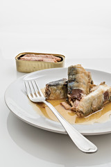 sardine nel piatto dal basso