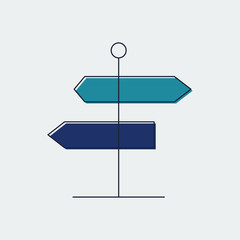 Signpost Flat Line Icon.Graphic Design.Vector Illustration