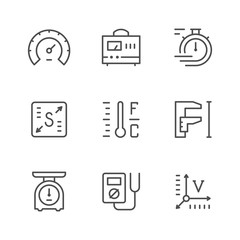 Set line icons of measurement