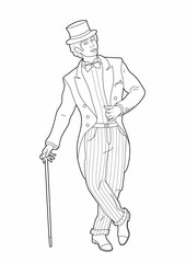 drawing man in a suit