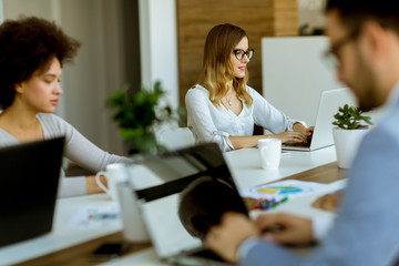 Business people working in modern office