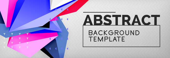 Triangles polygonal background, vector 3d poly template