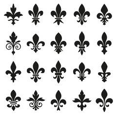 Set of emblems Fleur de Lys symbols. © alvaroc