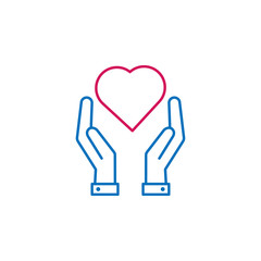 Medical, heart, hands colored icon. Element of medicine illustration. Signs and symbols icon can be used for web, logo, mobile app, UI, UX