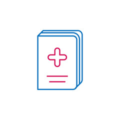 Obraz premium Medical, book, medicine colored icon. Element of medicine illustration. Signs and symbols icon can be used for web, logo, mobile app, UI, UX
