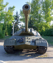 Soviet heavy armored tank with a cannon