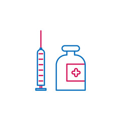 Obraz premium Medical, medicine, syringe colored icon. Element of medicine illustration. Signs and symbols icon can be used for web, logo, mobile app, UI, UX