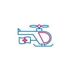 Fototapeta premium Medical, emergency chopper colored icon. Element of medicine illustration. Signs and symbols icon can be used for web, logo, mobile app, UI, UX