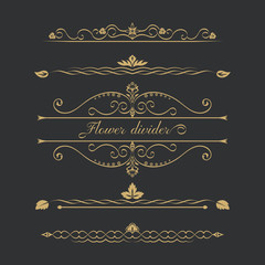 Set of gold calligraphical