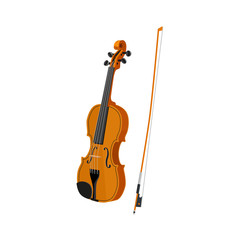Fototapeta na wymiar violin string bow musical instrument isolated on white background