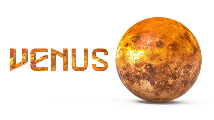 3D Planet of the Venus Solar System in White Background