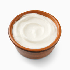 Ceramic bowl with sour cream