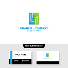 Financial Logo Template, Accounting Logo Template, and Business Card