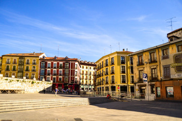 Fototapeta na wymiar Central square in the city of Valladolid, Spain, on a summer day