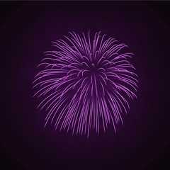 Beautiful bright firework isolated on black background