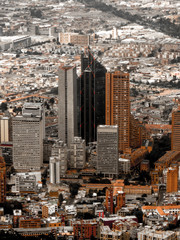 Centro internacional de bogta visto desde el cerro de monserrate, downtown bogota torre atrio