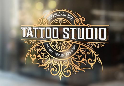 Vintage-Style Tattoo Studio Logo Layout