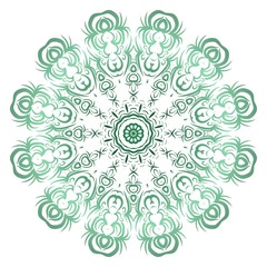 Green color gradient. Flower coloring Mandala. decorative elements. Oriental pattern, vector illustration. Indian, moroccan, mystic, ottoman motifs.