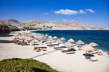 beautiful beach in Mykonos  Greece