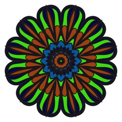 Green, blue color Modern floral vector ornaments. Decorative flower mandala. vector illustration.