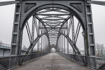 Harbour Hamburg Alte Harburger Elbbrücke in winter