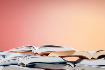 Stack of books isolated on  background.