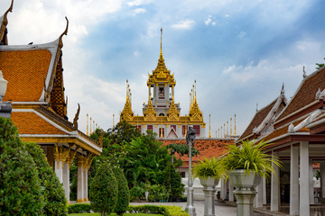 Wat Ratchanaddaram and Loha Prasat Metal Palace in Bangkok ,Thailand
