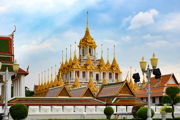 Wat Ratchanaddaram and Loha Prasat Metal Palace in Bangkok ,Thailand