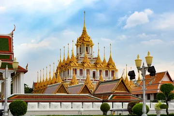 Foto op Canvas Wat Ratchanaddaram and Loha Prasat Metal Palace in Bangkok ,Thailand © naruecha