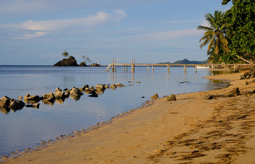 Beachfront & pier, Sainte Marie Island, Madagascar