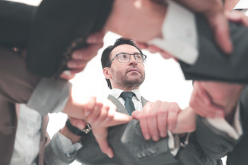 bottom view .single business team