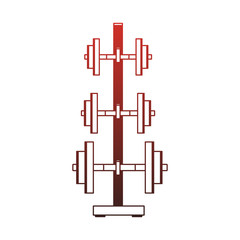 Dumbbells gym weigths red lines