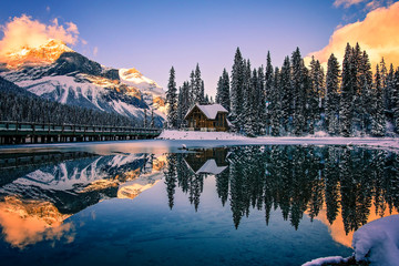 Emerald Lake Lodge at Sunset, British Columbia, Canada