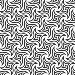 Abstract seamless pattern of swirling geometric shapes.