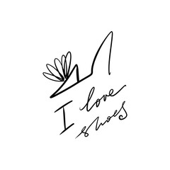 Hand drawn beautiful leather woman shoe with high heel