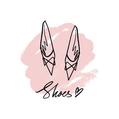 Lettering shopping funny girly postcard or poster