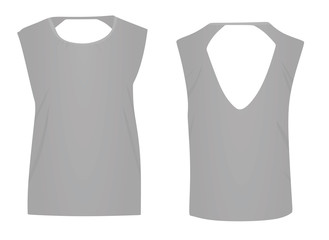 Women grey t shirt. vector illustration