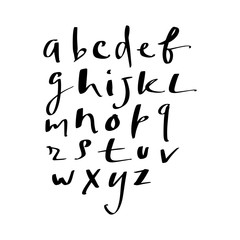 English vector nursery alphabet. Lettering, isolated letters