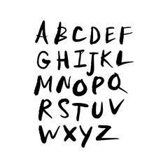 English vector nursery alphabet. Lettering, isolated letters