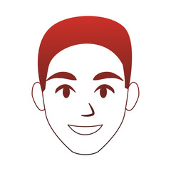 Obraz premium Young man faceless cartoon red lines