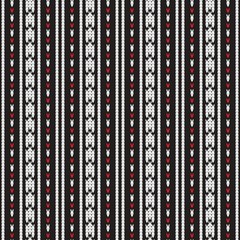 Seamless knitted pattern with vertical geometric stripes