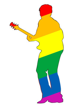 Guitar rock band on a white background