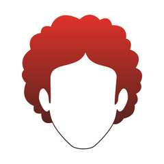 Young man faceless cartoon red lines