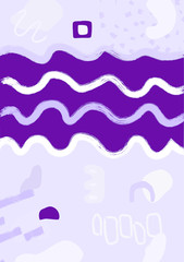 Violet stylish digital geometric background with different shapes.	